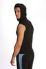 Sleeveless Yoga Hoodie (Black) Mens Hoodies 4-rth 