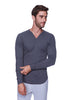 Thermal V-Neck Long Sleeve (Charcoal) Mens Thermals 4-rth 