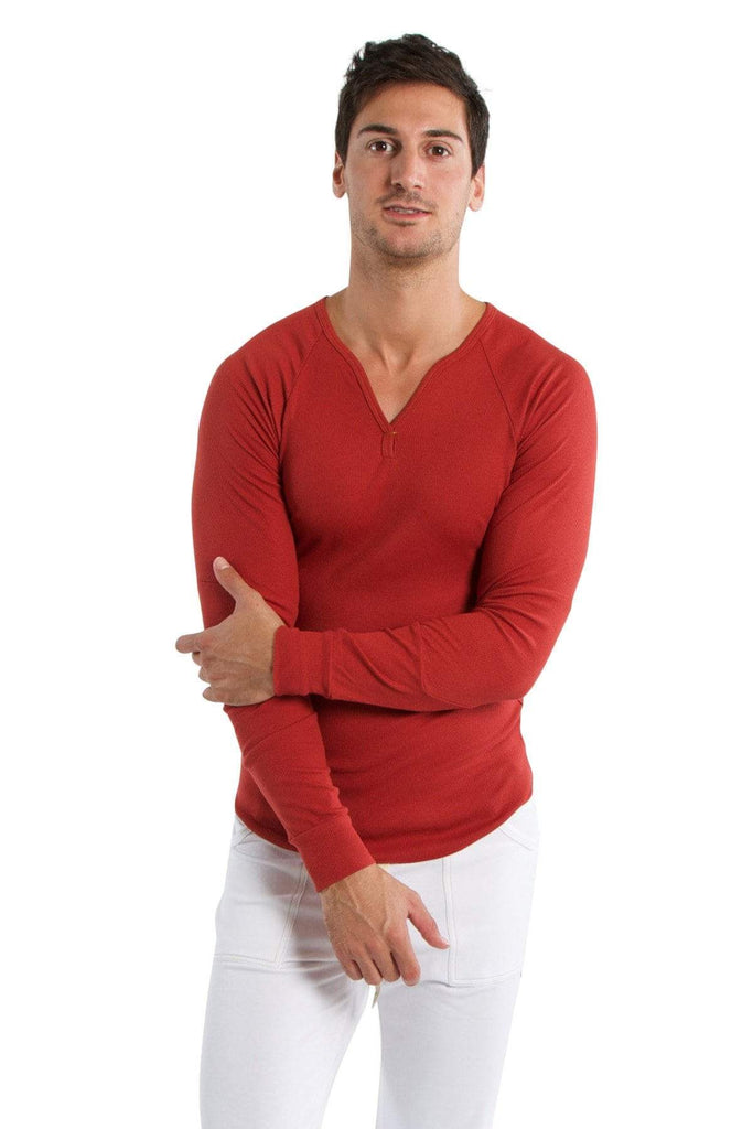 Thermal V-Neck Long Sleeve (Cinnabar) Mens Thermals 4-rth 