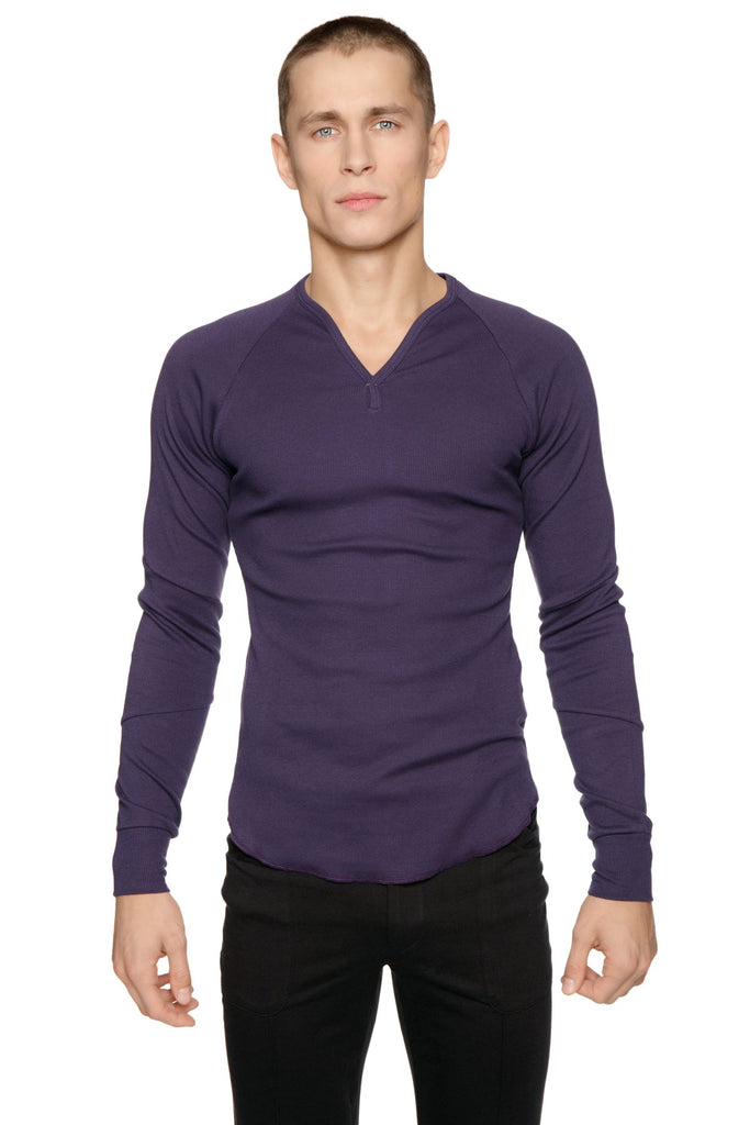 Thermal V-Neck Long Sleeve (Eggplant) Mens Thermals 4-rth 