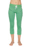 Women's 4/5 Length Zipper Pocket Capri Yoga Pant (Bamboo Green) Womens Capris 4-rth 