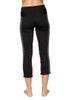 Women's 4/5 Length Zipper Pocket Capri Yoga Pant (Black w/Charcoal & Red) Womens Capris 4-rth 