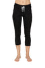 Women's 4/5 Length Zipper Pocket Capri Yoga Pant (Black) Womens Capris 4-rth 