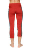 Women's 4/5 Length Zipper Pocket Capri Yoga Pant (Cinnabar w/Charcoal & Black) Womens Capris 4-rth 