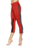 Women's 4/5 Length Zipper Pocket Capri Yoga Pant (Cinnabar w/Charcoal & Black) Womens Capris 4-rth 