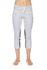 Women's 4/5 Length Zipper Pocket Capri Yoga Pant (Grey w/Charcoal & Black) Womens Capris 4-rth 