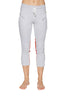 Women's 4/5 Length Zipper Pocket Capri Yoga Pant (Grey w/Charcoal & Red) Womens Capris 4-rth 