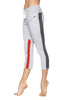 Women's 4/5 Length Zipper Pocket Capri Yoga Pant (Grey w/Charcoal & Red) Womens Capris 4-rth 