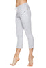 Women's 4/5 Length Zipper Pocket Capri Yoga Pant (Heather Grey) Womens Capris 4-rth 