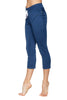 Women's 4/5 Length Zipper Pocket Capri Yoga Pant (Royal) Womens Capris 4-rth 