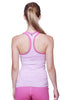 Women's All-American Racerback Tank Top (Pink&Grey Stripe w/ Berry piping) Womens Tank Tops 4-rth 