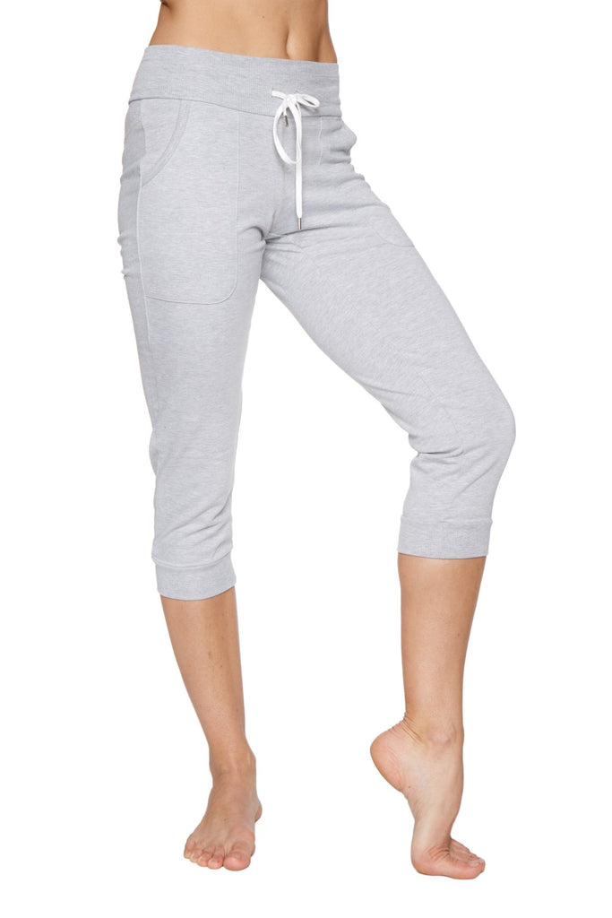 Women's Cuffed Jogger Yoga Pant (Heather GREY) Womens Capris 4-rth 