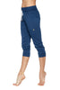 Women's Cuffed Jogger Yoga Pant (Solid Royal Blue) Womens Capris 4-rth 