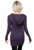 Women's Long Body Hoodie Top (Eggplant/Purple) Womens Hoodie Tops 4-rth 