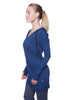 Women's Long Body Hoodie Top (Royal Blue w/Charcoal) Womens Hoodie Tops 4-rth 