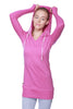 Women's Long Body Hoodie Top (Solid Berry) Womens Hoodie Tops 4-rth 