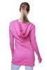 Women's Long Body Hoodie Top (Solid Berry) Womens Hoodie Tops 4-rth 