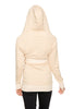 Zip-up Long Body Travel Hoodie Jacket (Sand Beige) Womens Hoodie Tops 4-rth 