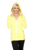 Zip-up Long Body Travel Hoodie Jacket (Tropic Yellow) Womens Hoodie Tops 4-rth 