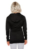 Zip-up Long Body Travel-ready Hoodie (Black) Womens Hoodie Tops 4-rth 